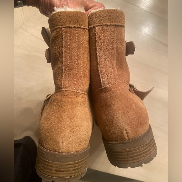 Bjorndal “Vail"  Tan Suede Leather Faux Fur Boots | Size 10 - Picture 6 of 7